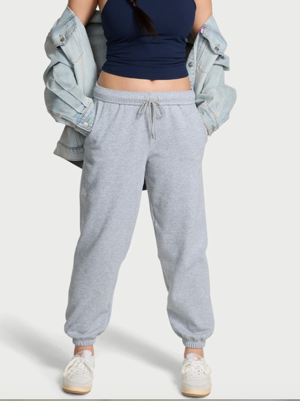 Victoria's Secret Pink Campus Fleece Sweatpant - Gray size XL